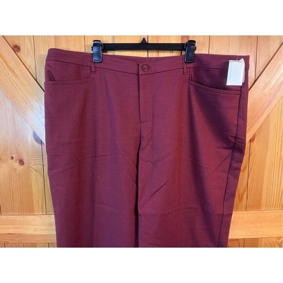 CJ Banks Trousers Perfect Pants 24W Average relaxed Fit high rise reddish brown - Picture 3 of 8